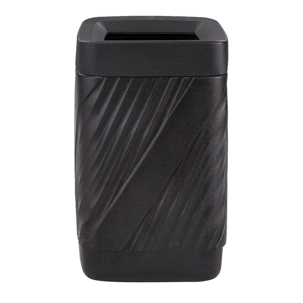 Waste Receptacle, Open Top, Black. Picture 2