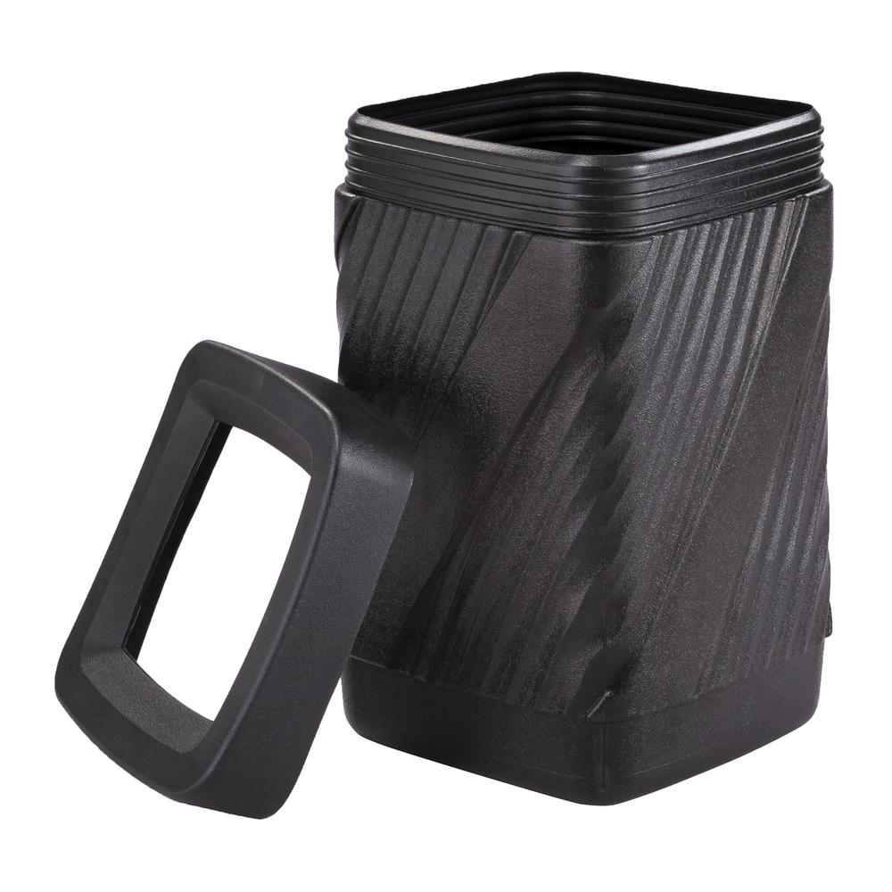 Waste Receptacle, Open Top, Black. Picture 3