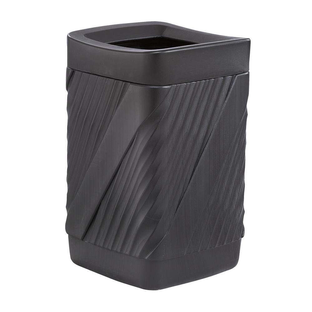 Waste Receptacle, Open Top, Black. Picture 1