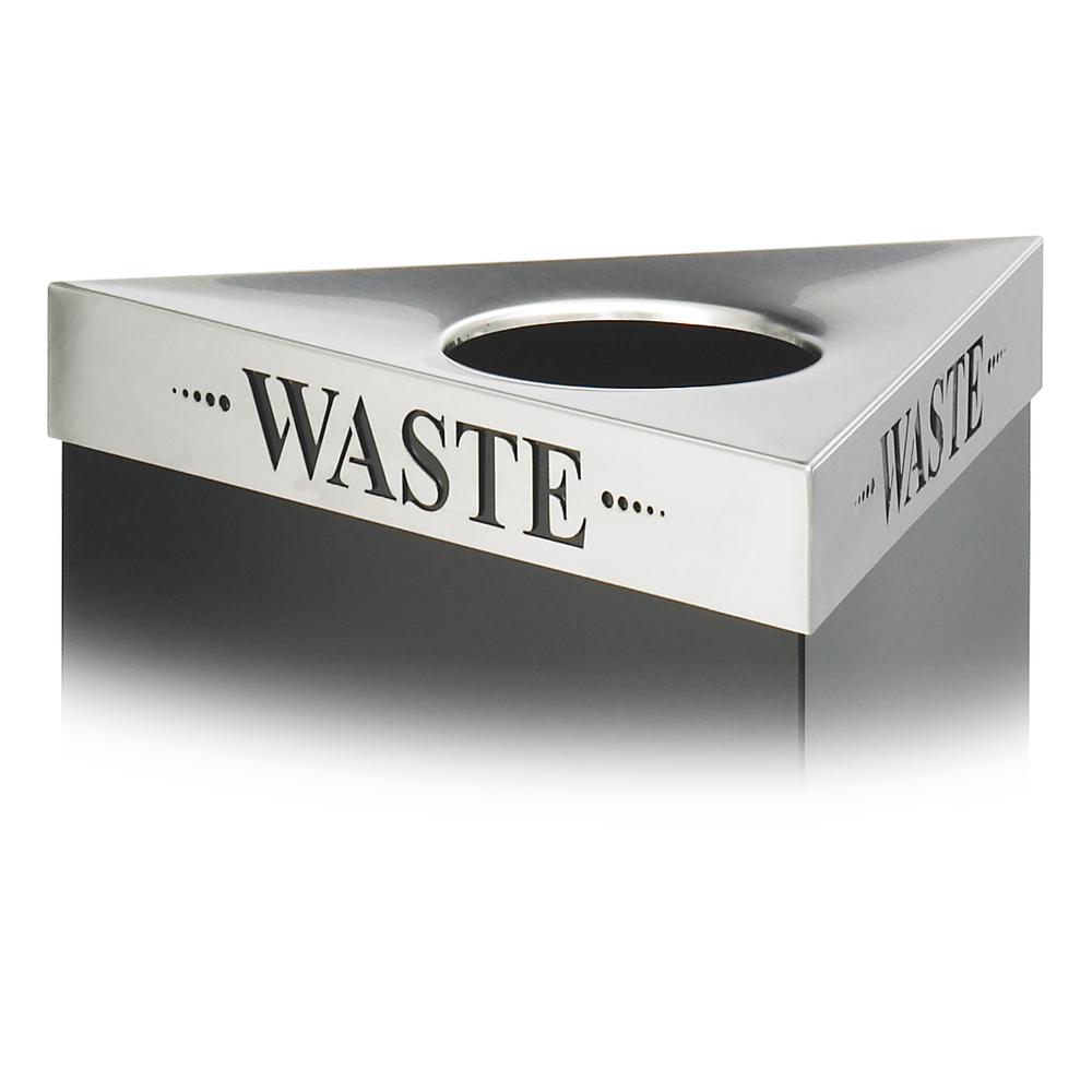 Trifecta Waste Receptacle Lid, Laser Cut "WASTE" Inscription, Stainless Steel. Picture 2