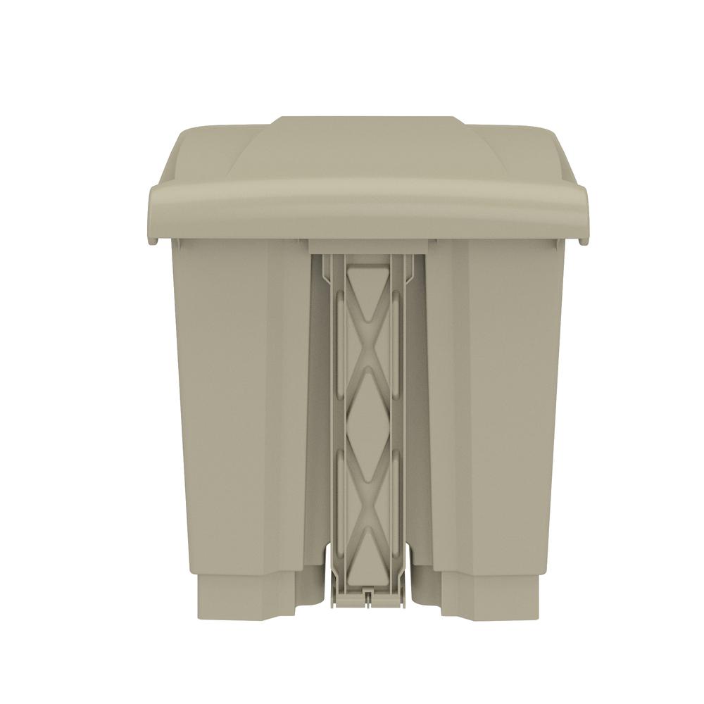 Plastic Step-On Receptacle, 8 Gallon - Tan. Picture 3