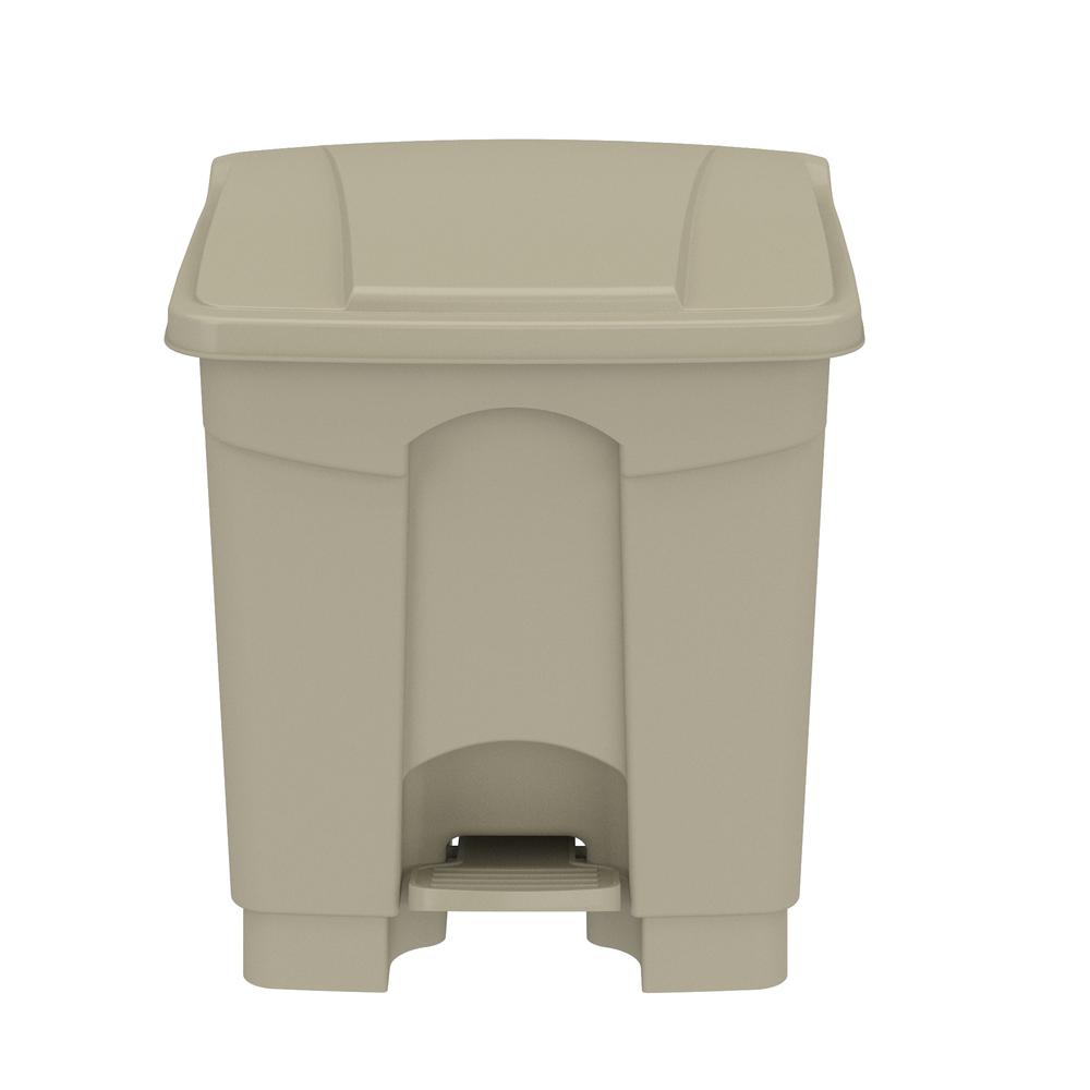 Plastic Step-On Receptacle, 8 Gallon - Tan. The main picture.