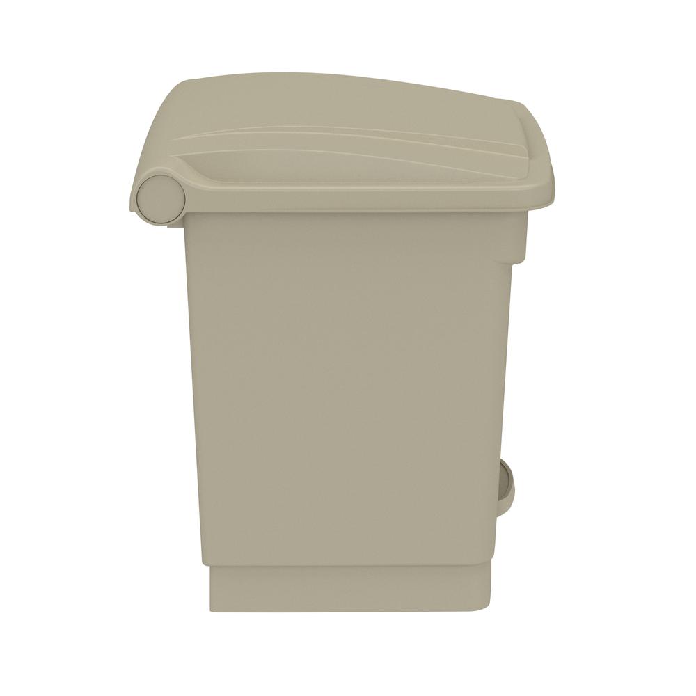 Plastic Step-On Receptacle, 8 Gallon - Tan. Picture 2