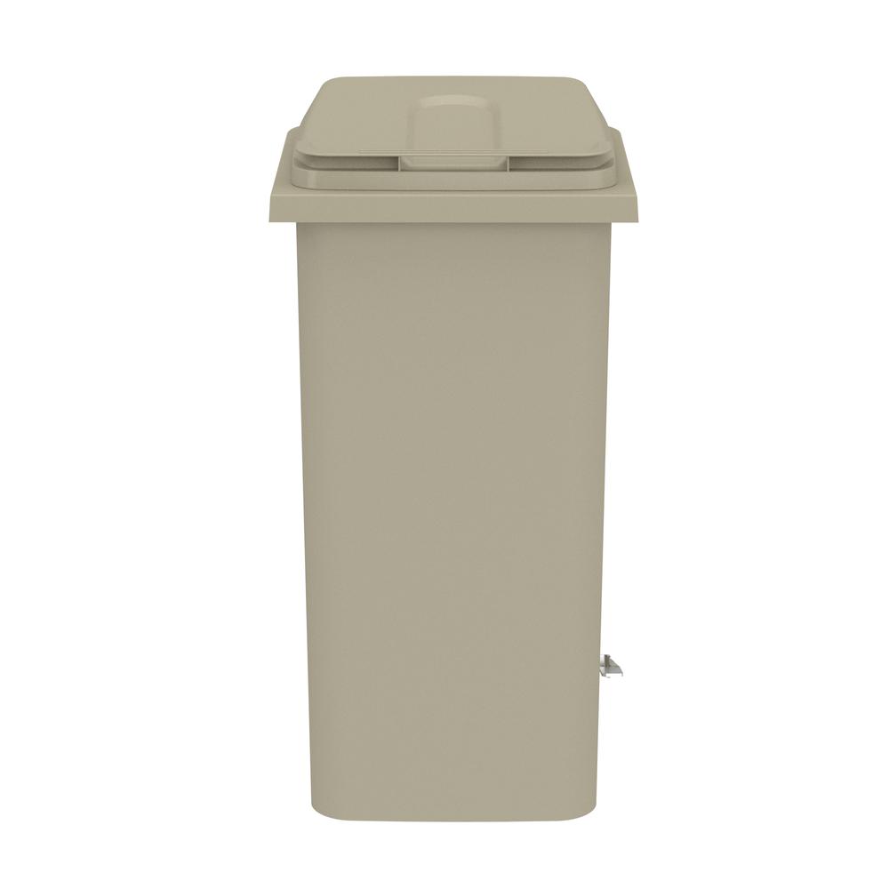 Plastic Step-On Receptacle, 32 Gallon - Tan. Picture 1