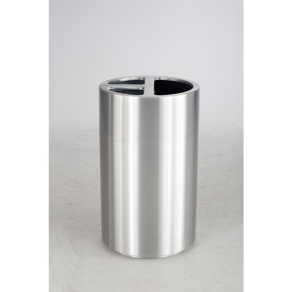 Triple Recycling Receptacle Stainless Steel. Picture 2
