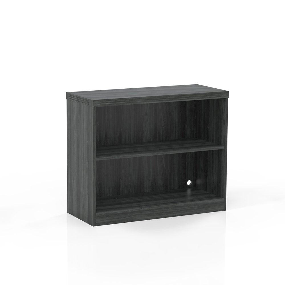 2 Shelf Bookcase (1 fixed shelf), Gray Steel. Picture 1