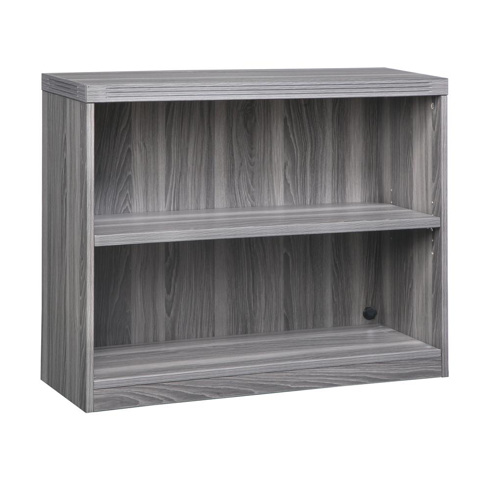 2 Shelf Bookcase (1 fixed shelf), Gray Steel. Picture 2
