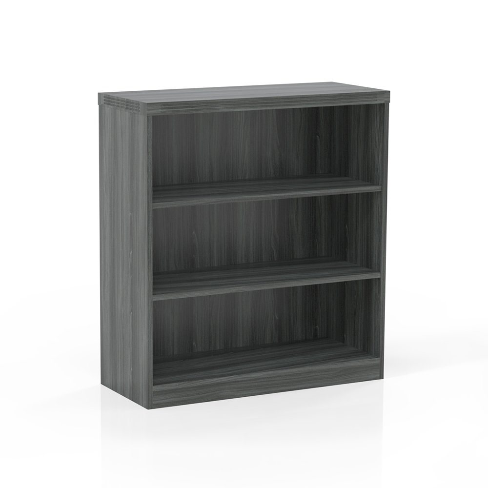 3 Shelf Bookcase (1 fixed shelf), Gray Steel. Picture 1
