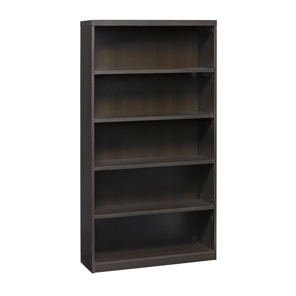 Aberdeen Series Five-Shelf Bookcase, 36w x 15d x 68-3/4h, Mocha. Picture 2