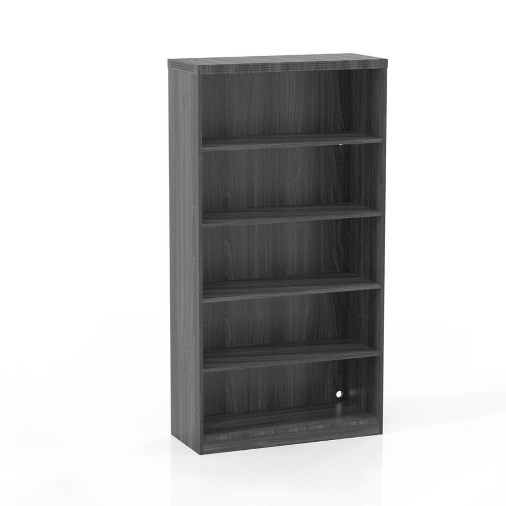 5 Shelf Bookcase (1 fixed shelf), Gray Steel. Picture 1