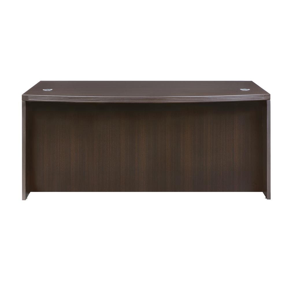 Aberdeen Series Laminate Bow Front Desk Shell, 72w x 42d x 29-1/2h, Mocha. Picture 3