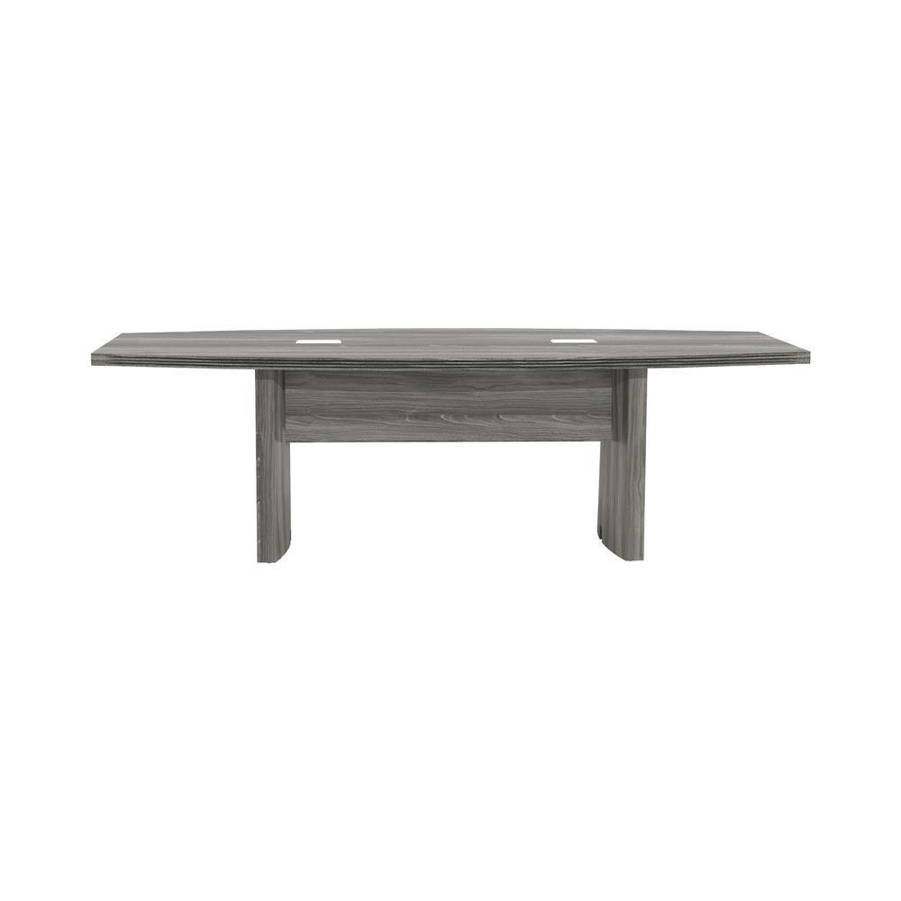 8' Conference Table, Boat Surface, Gray Steel. Picture 2