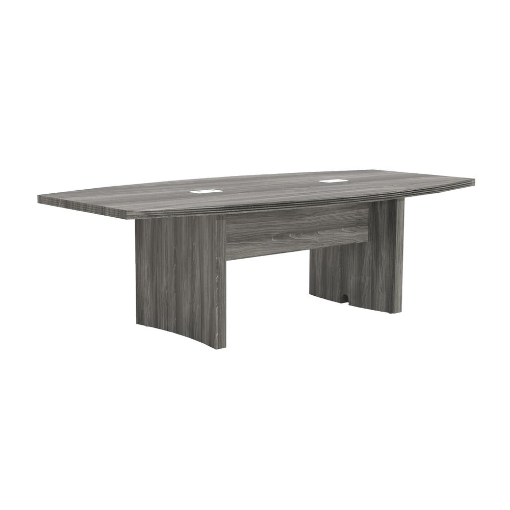 8' Conference Table, Boat Surface, Gray Steel. Picture 3