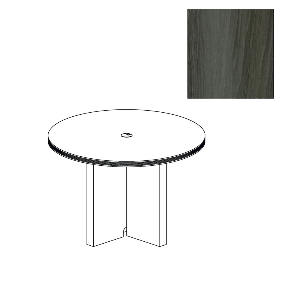 42" Round Conference Table, Gray Steel. Picture 1