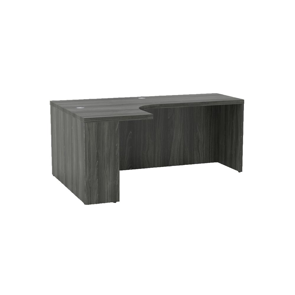 72" Left Extended Corner Table, Gray Steel. Picture 2