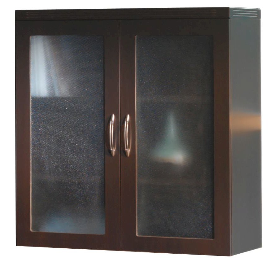 Glass Display Cabinet, Mocha. Picture 1