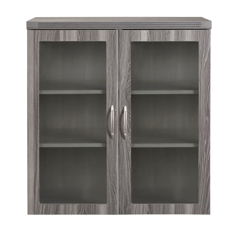 Glass Display Cabinet, Gray Steel. Picture 3