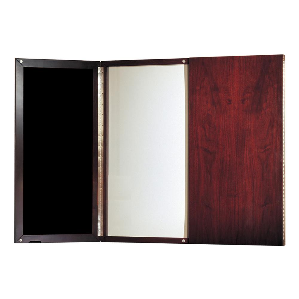 Corsica Series Veneer Dry Erase Presentation Board, 48 x 48, Mahogany Frame. Picture 2