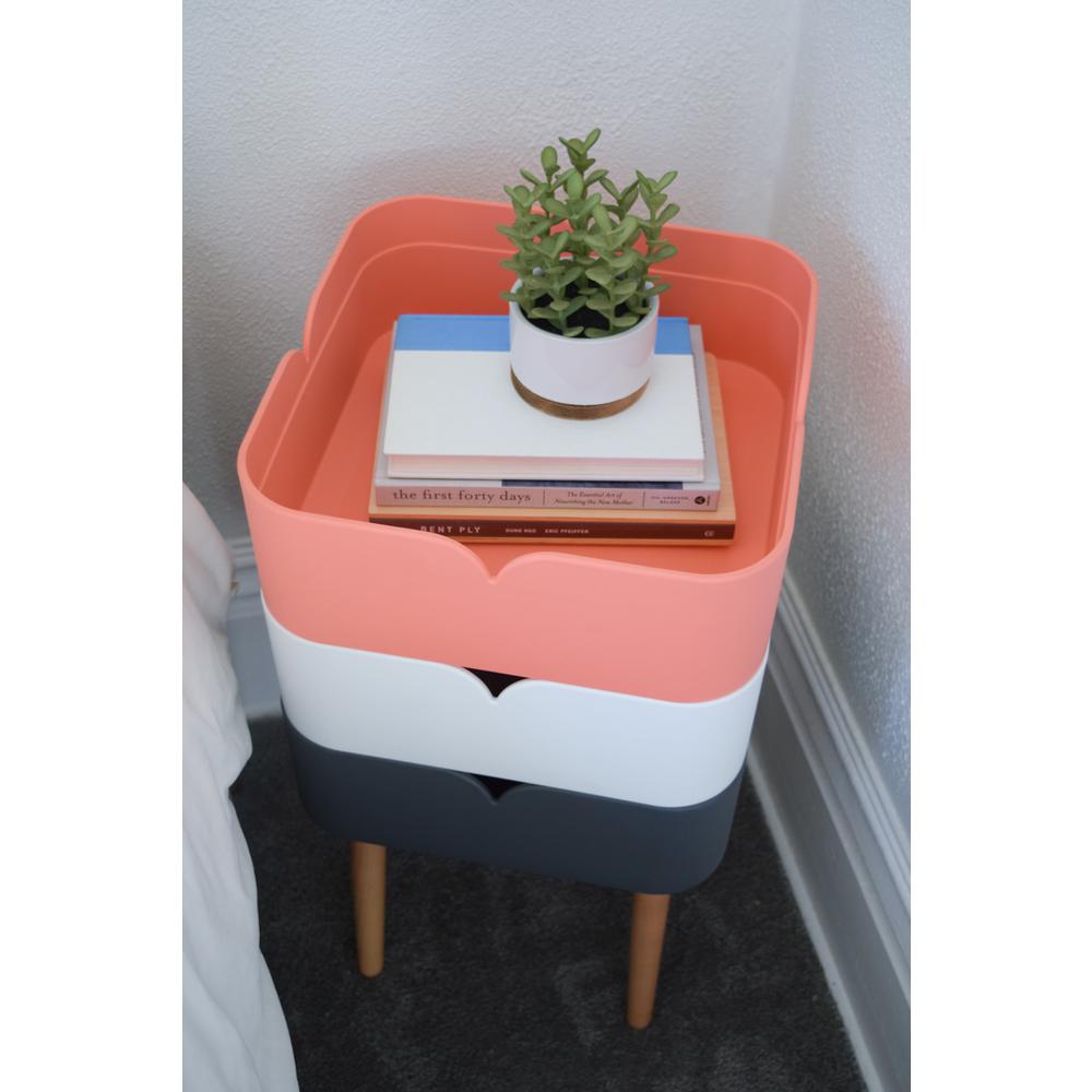 End Table with 3 Square Stacking Storage Bins. Picture 11