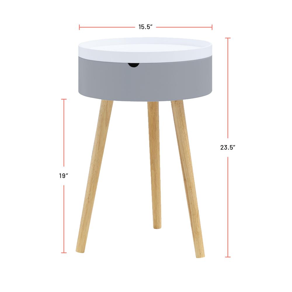 Tray Top End Table With Natural Wood Legs. Picture 4