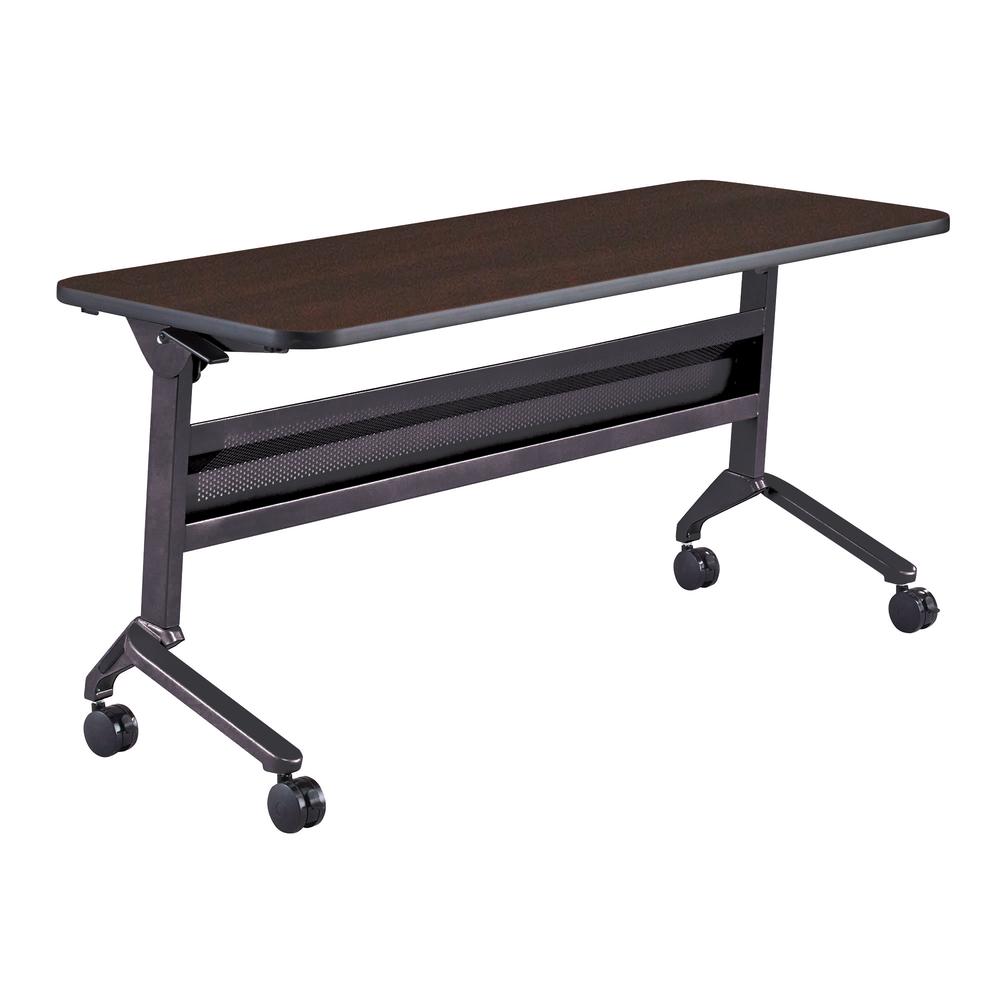 Flip-N-Go® 24 x 60" Rectangular Training Table, LPL - Mocha. Picture 1
