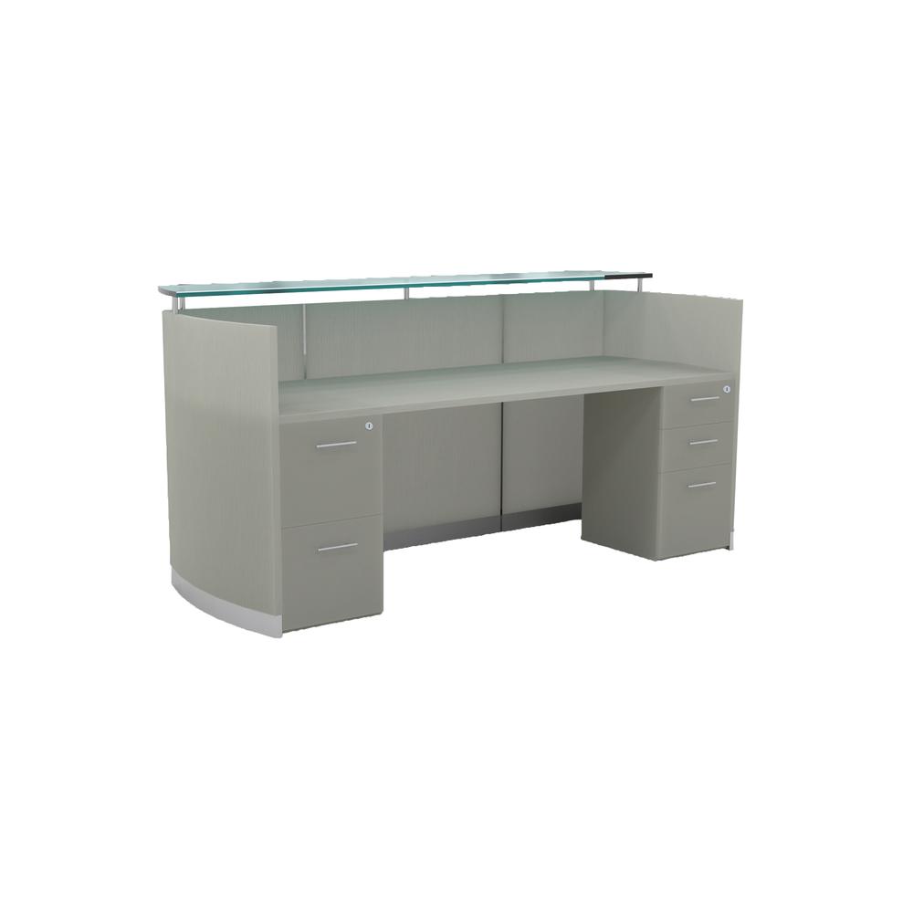 87-1/4" Reception Station with (1) Box/Box/File and (1) File/File Pedestal, Textured Sea Salt. Picture 2