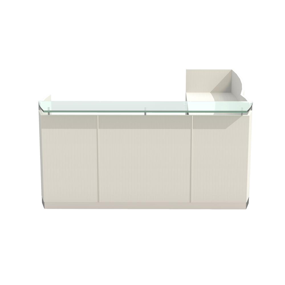 87-1/4" Reception Station with Return and (1) Box/Box/File and (1) File/File Pedestals, Textured Sea Salt. Picture 3