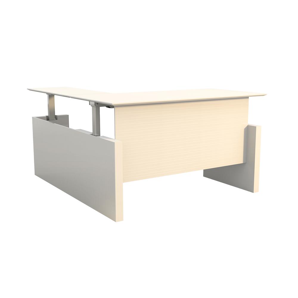 Medina™ Height-Adjustable Straight Front Desk with Return, 72” - TexturedSeaSalt. Picture 1