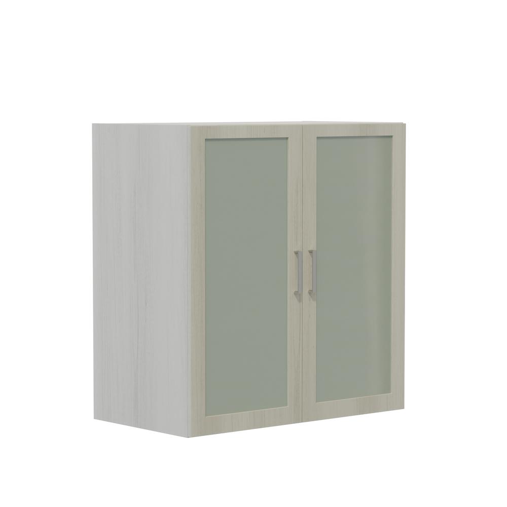 Mirella™ Glass Door Display Cabinet White Ash. Picture 2