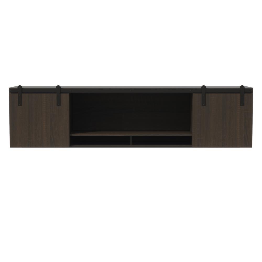 Mirella™ 72” Wall-Mounted Hutch with Sliding Wood Doors - SouthernTobacco. Picture 2