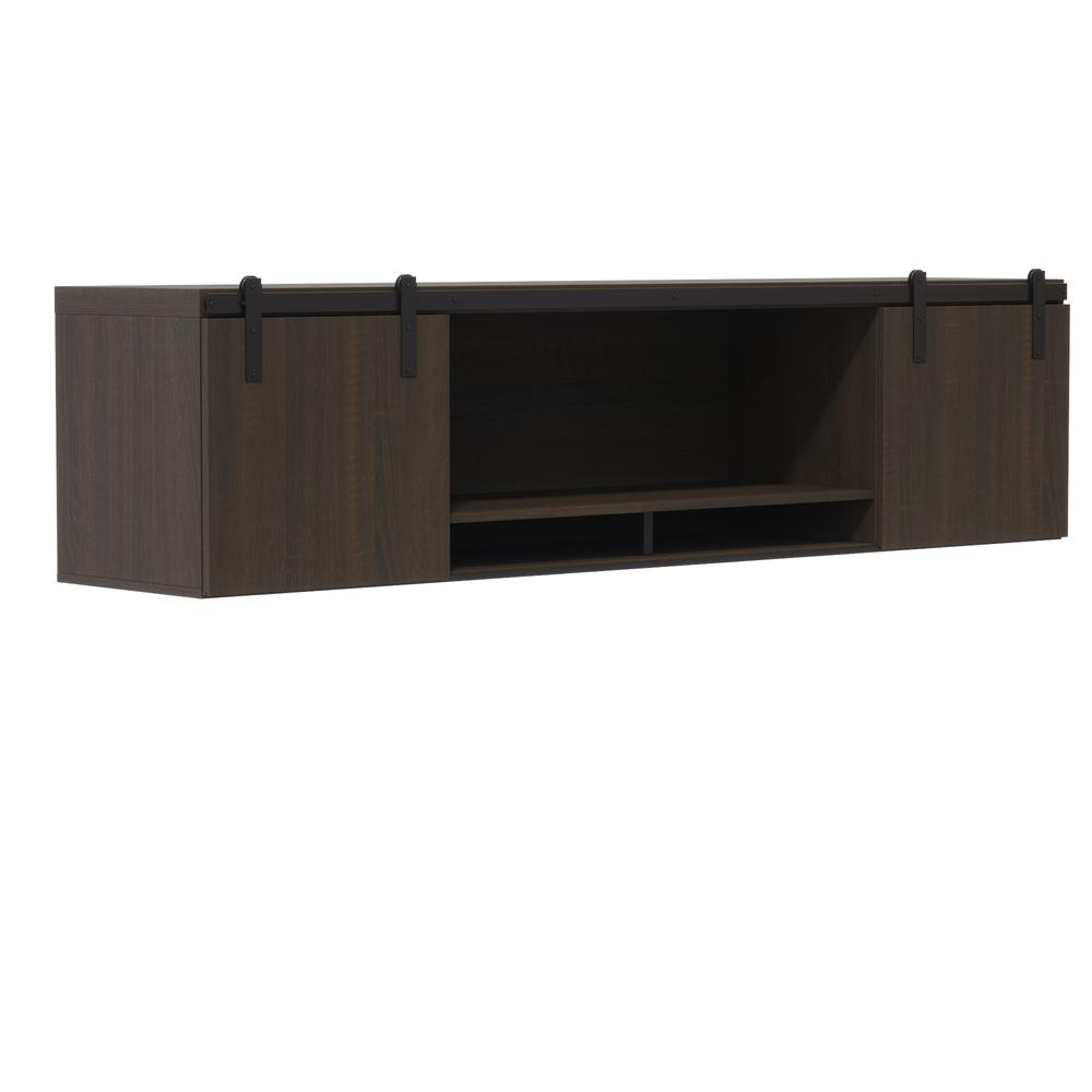 Mirella™ 72” Wall-Mounted Hutch with Sliding Wood Doors - SouthernTobacco. Picture 1