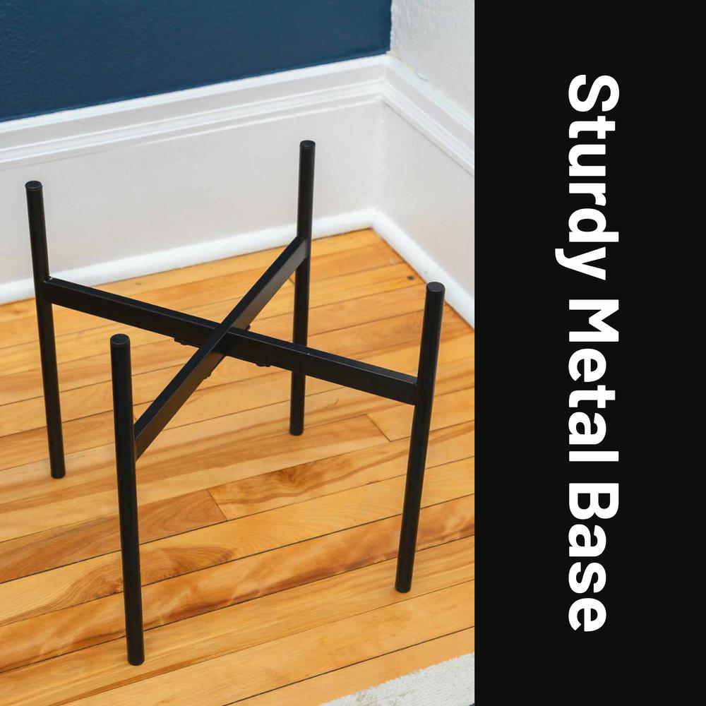 Tray Top End Table With 2-Storage Bin & Black Steel Legs. Picture 23