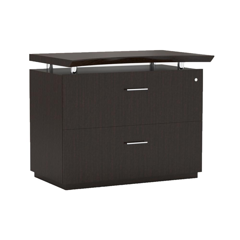 36" Freestanding 2-Drawer Lateral File, Textured Mocha. Picture 2