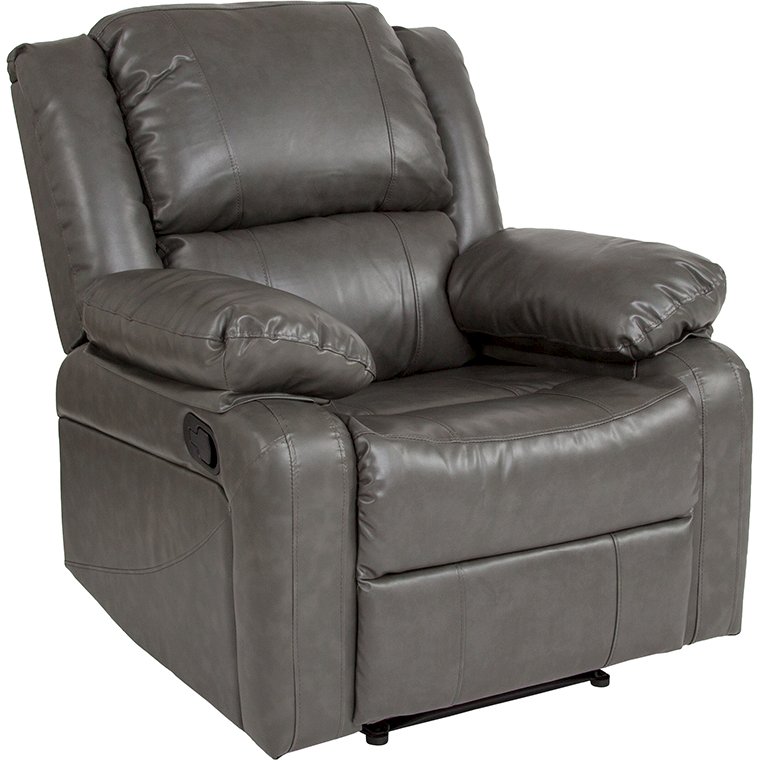Gray LeatherSoft Recliner. Picture 1