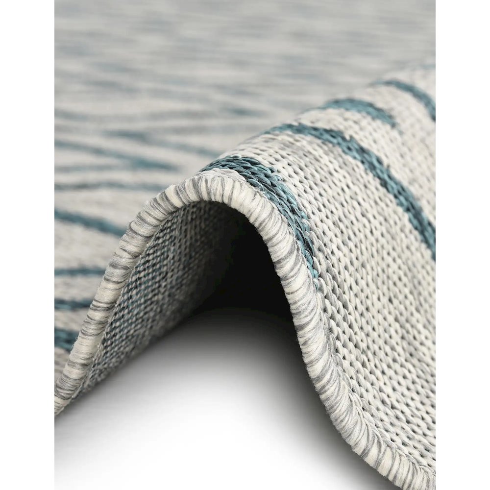 Jill Zarin Outdoor Turks and Caicos Area Rug 7' 10" x 10' 0", Oval Gray Teal. Picture 6