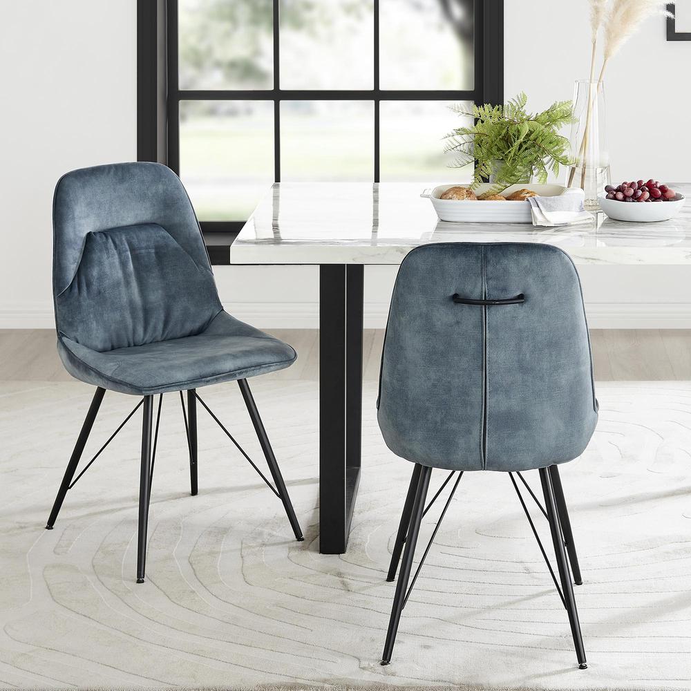 Pablo Velvet Fabric Dining Side Chair, (Set of 2). Picture 10