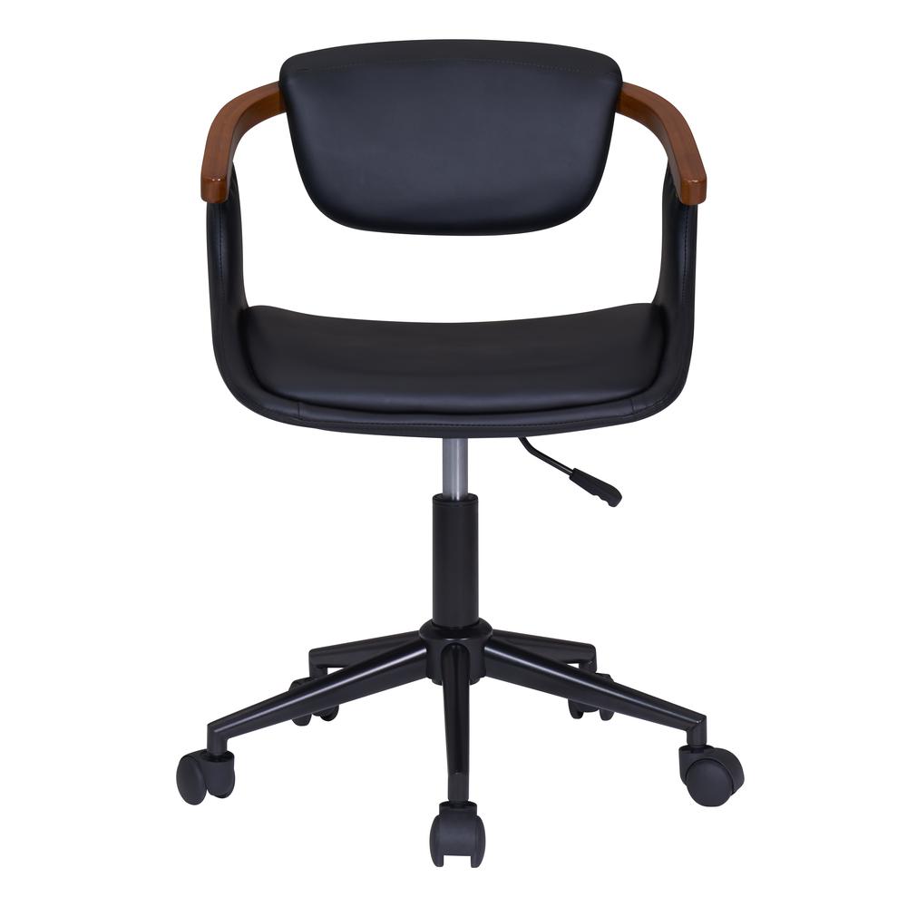 Darwin PU Bamboo Office Chair-Black/Walnut. Picture 2