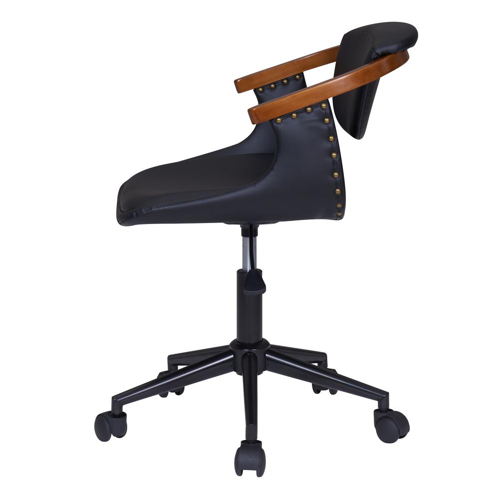 Darwin PU Bamboo Office Chair-Black/Walnut. Picture 3