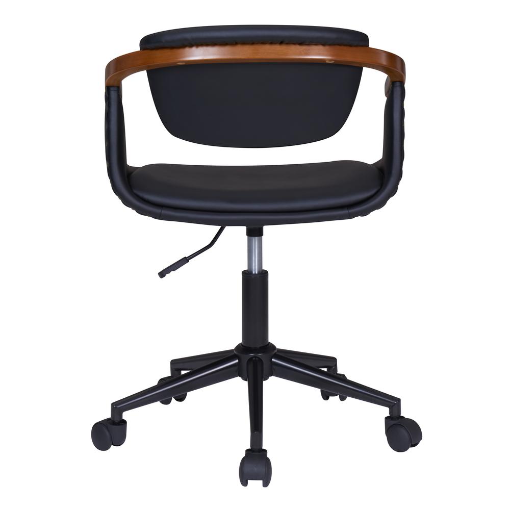 Darwin PU Bamboo Office Chair-Black/Walnut. Picture 4