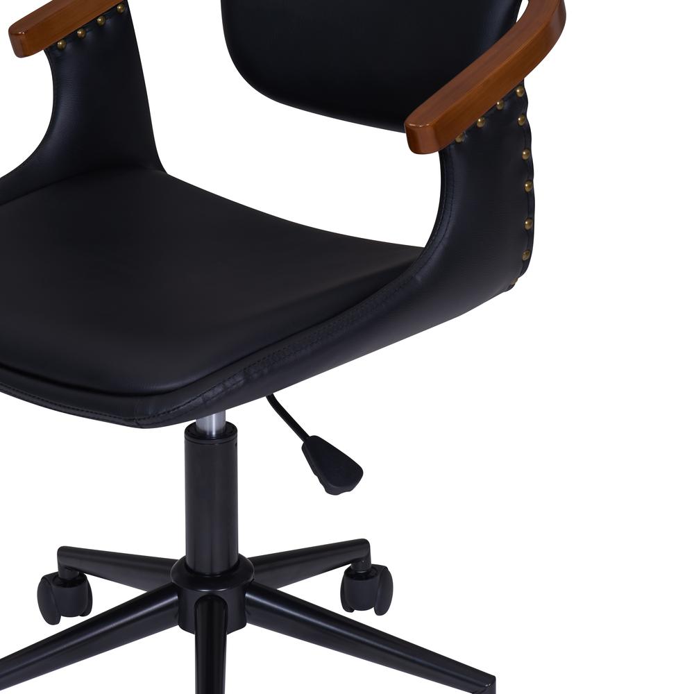 Darwin PU Bamboo Office Chair-Black/Walnut. Picture 6