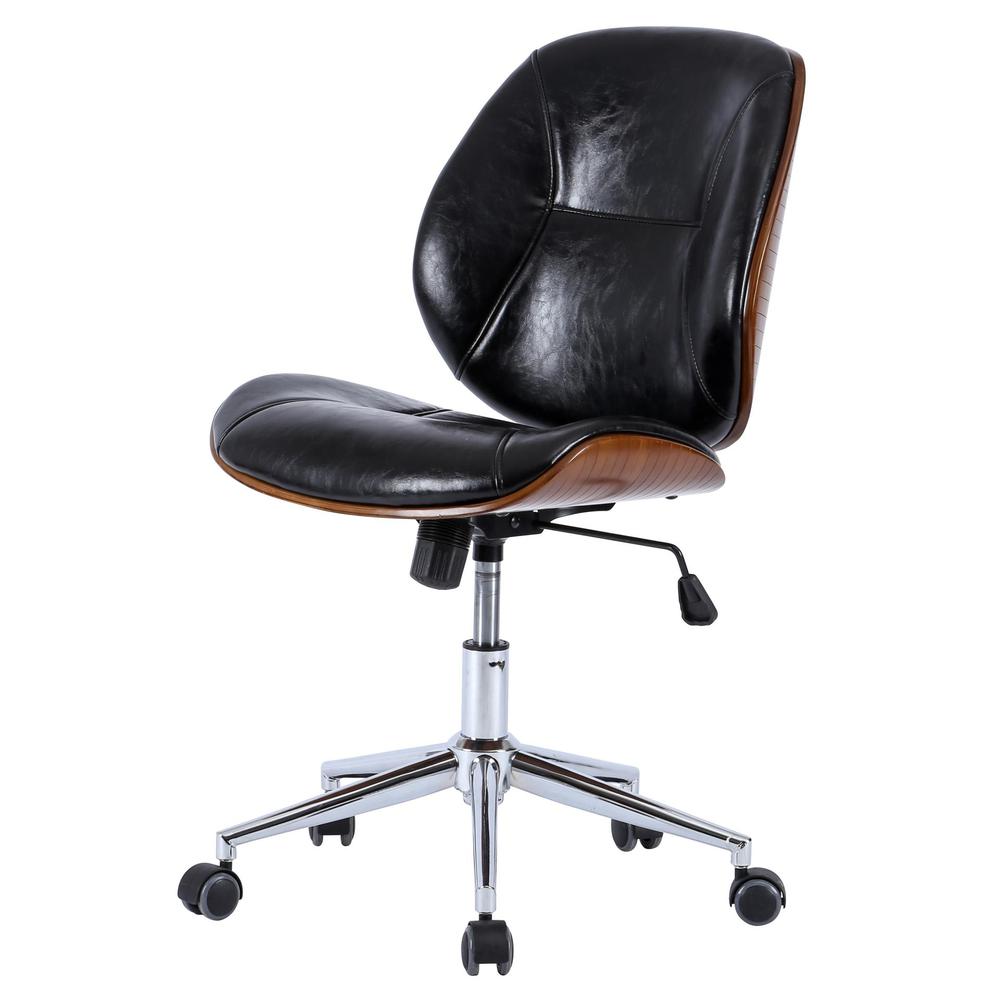 Shaun PU Leather Bamboo Office Chair. Picture 1
