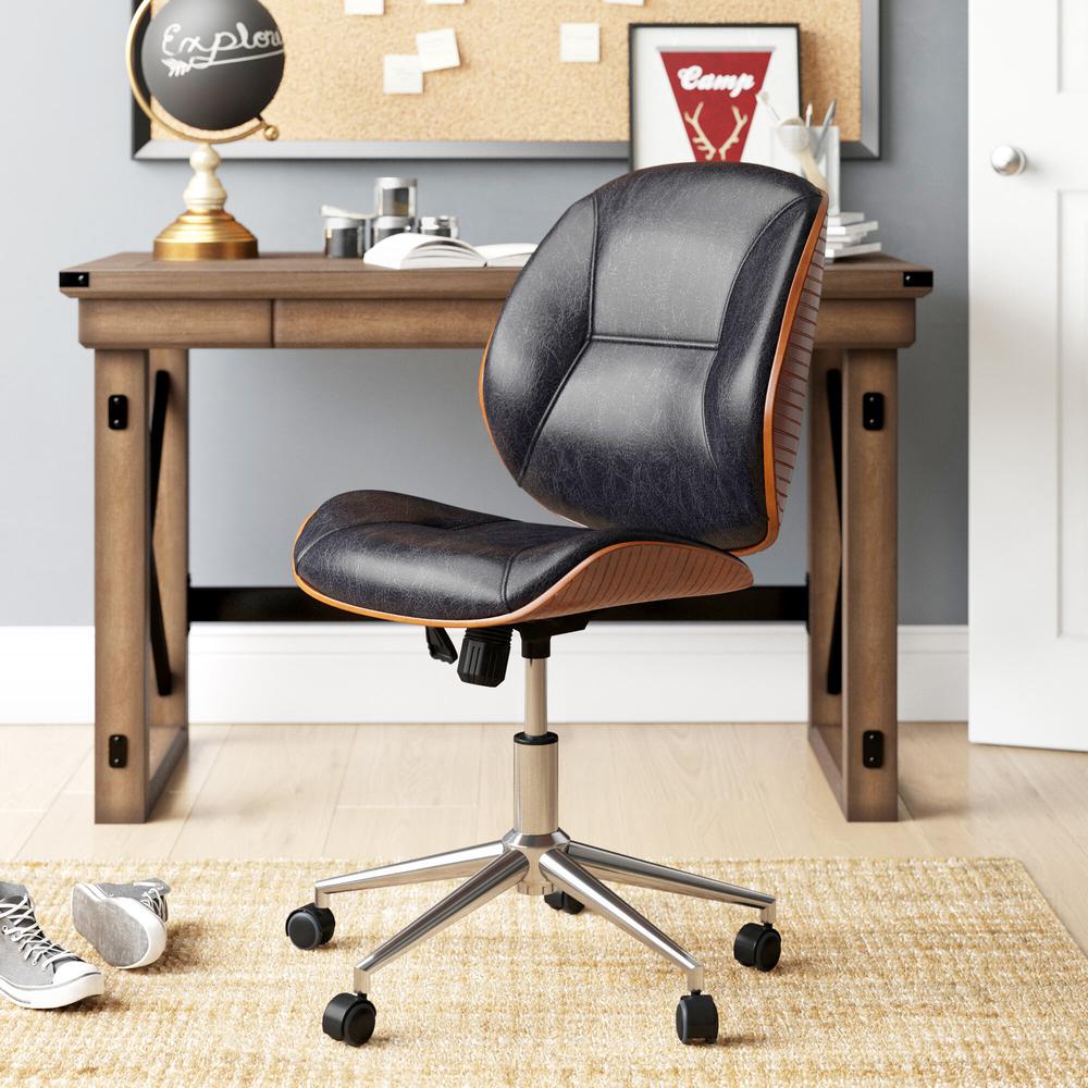 Shaun PU Leather Bamboo Office Chair. Picture 7