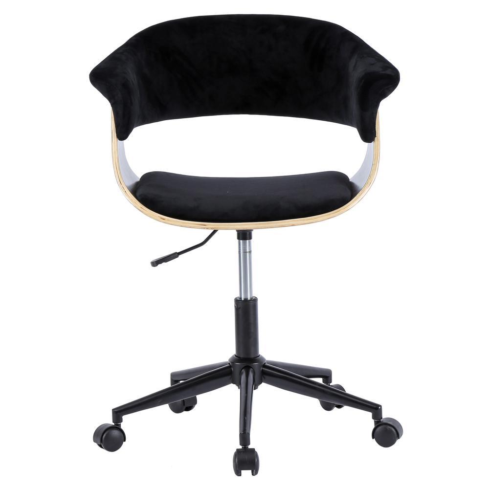 Maggie Velvet Fabric Office Chair, Velvet Black/Washed Black. Picture 2