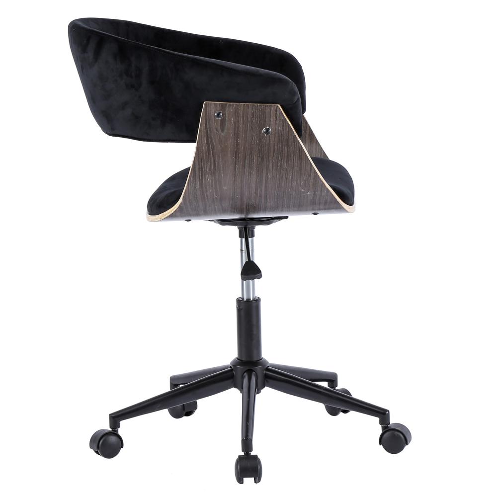 Maggie Velvet Fabric Office Chair, Velvet Black/Washed Black. Picture 5