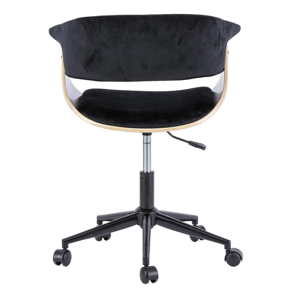 Maggie Velvet Fabric Office Chair, Velvet Black/Washed Black. Picture 3
