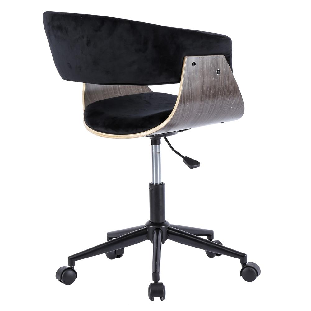 Maggie Velvet Fabric Office Chair, Velvet Black/Washed Black. Picture 4