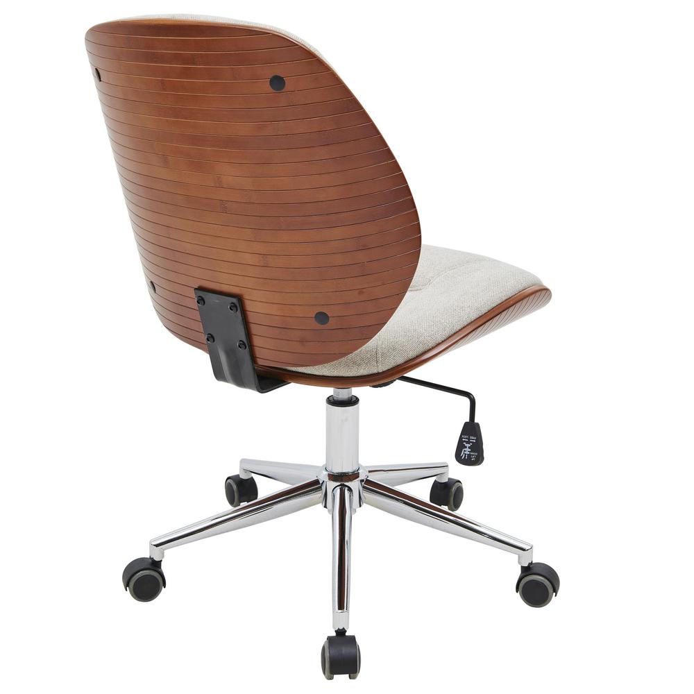 Shaun Fabric Bamboo Office Chair, Havana Linen/Walnut. Picture 5
