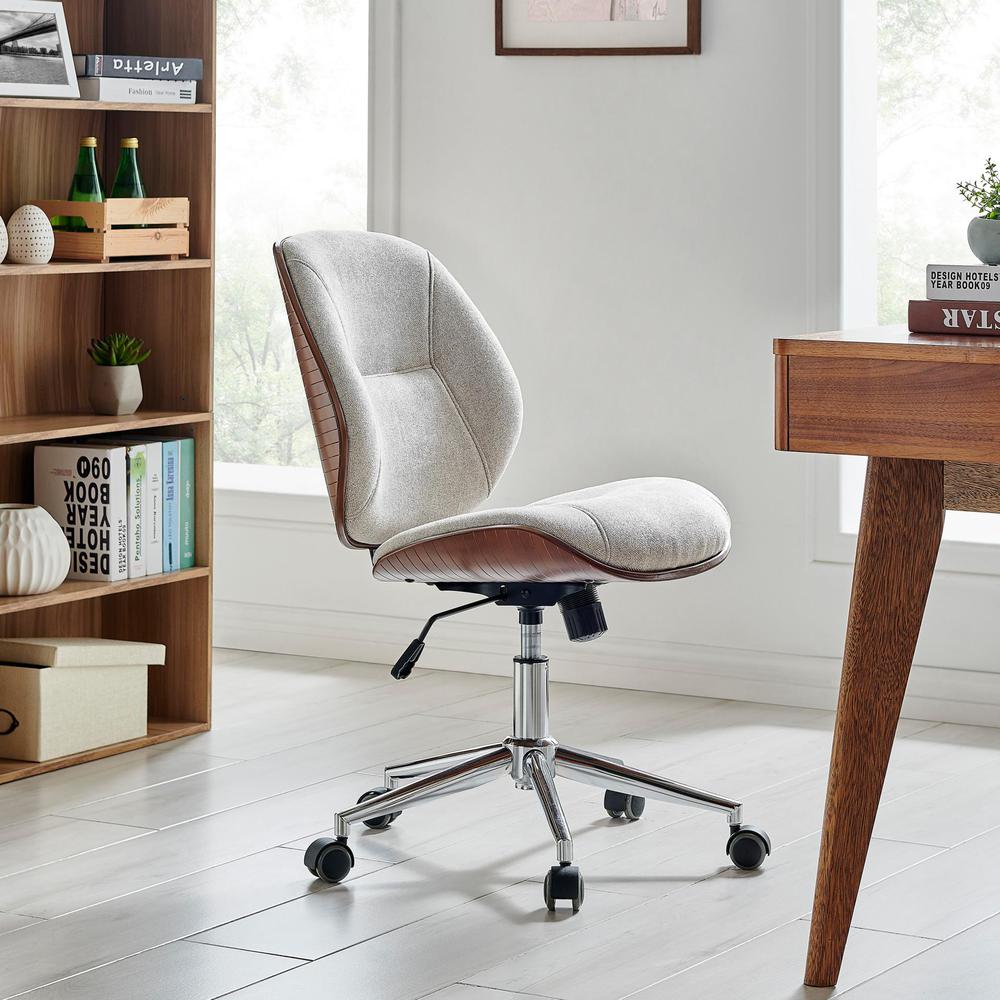 Shaun Fabric Bamboo Office Chair, Havana Linen/Walnut. Picture 11
