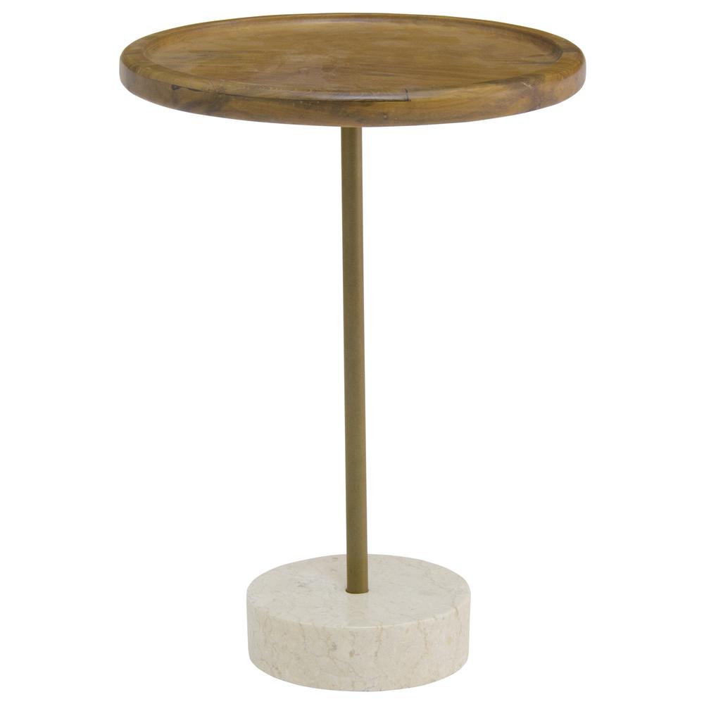 Roya Teak End Table Marble Base. Picture 1