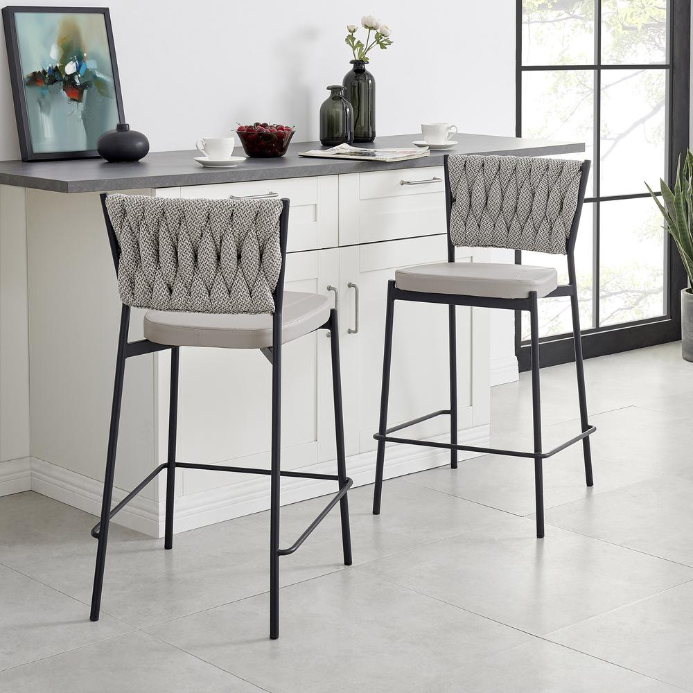 Leander Fabric/ PU Counter Stool, (Set of 4). Picture 8
